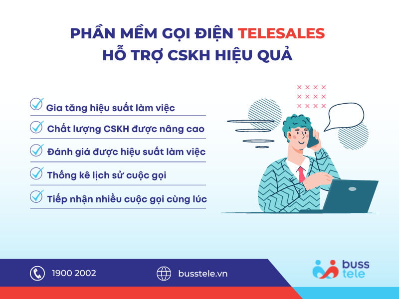 Phần mềm telesales gọi điện hỗ trợ chăm sóc khách hàng hiệu quả